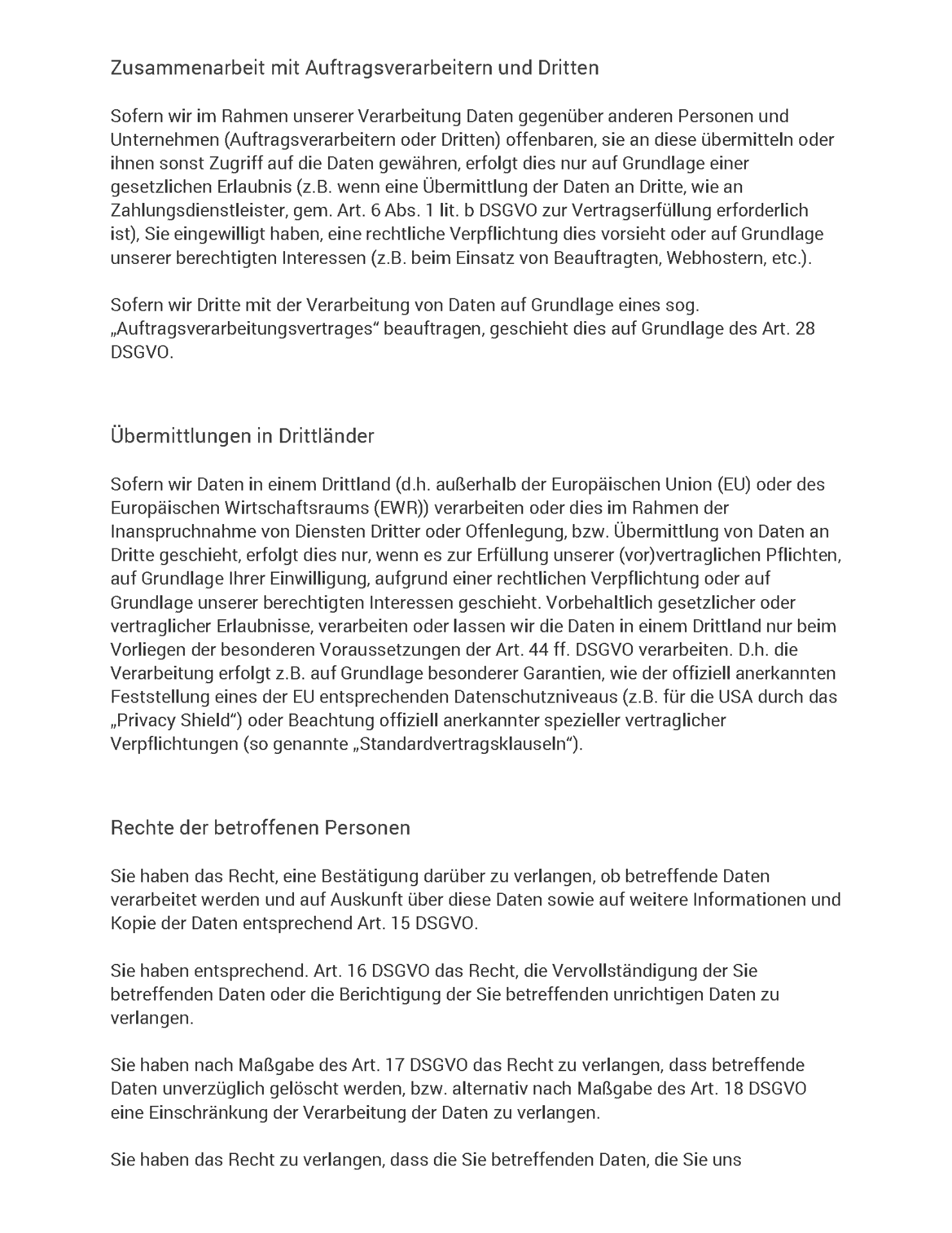 Datenschutzerklärung Seite 3