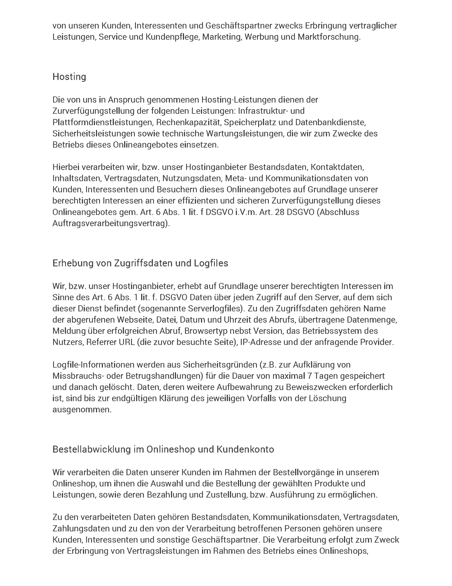 Datenschutzerklärung Seite 6