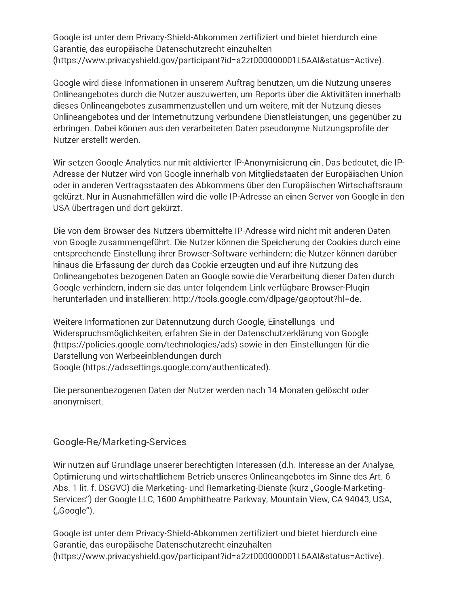 Datenschutzerklärung Seite 15