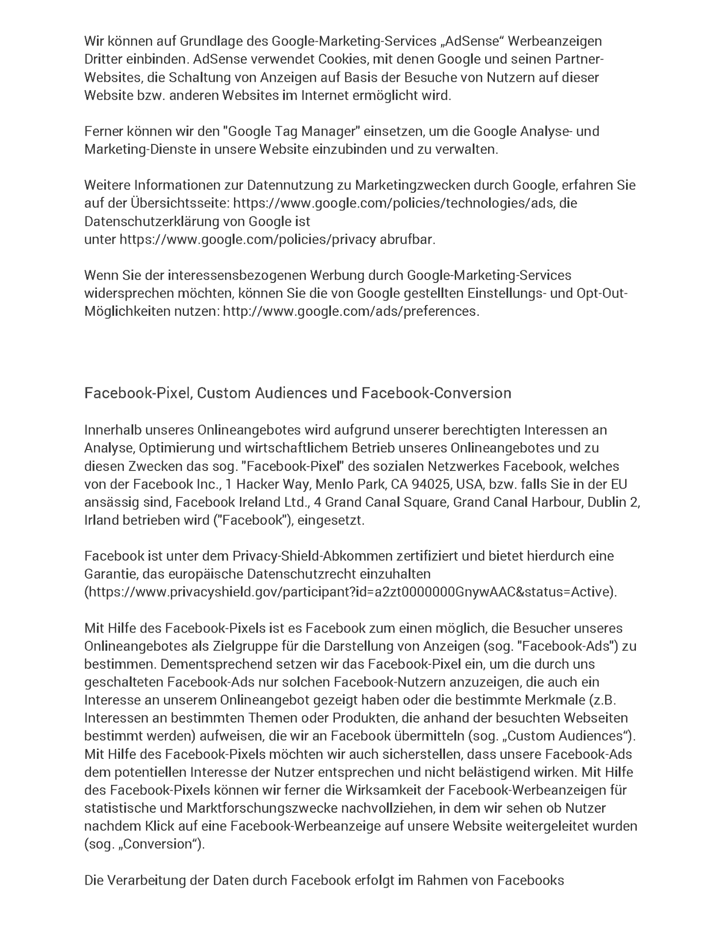 Datenschutzerklärung Seite 17