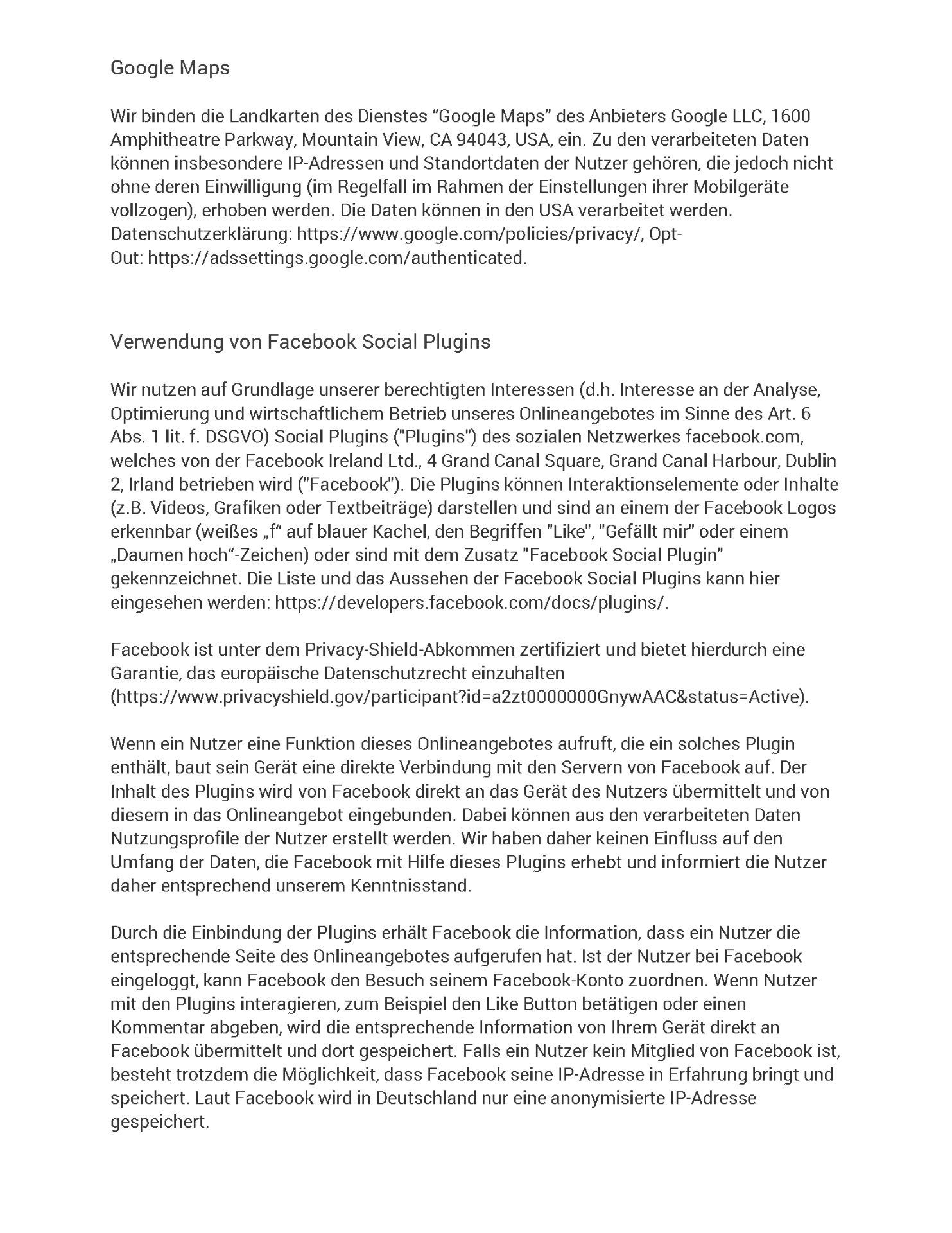 Datenschutzerklärung Seite 20